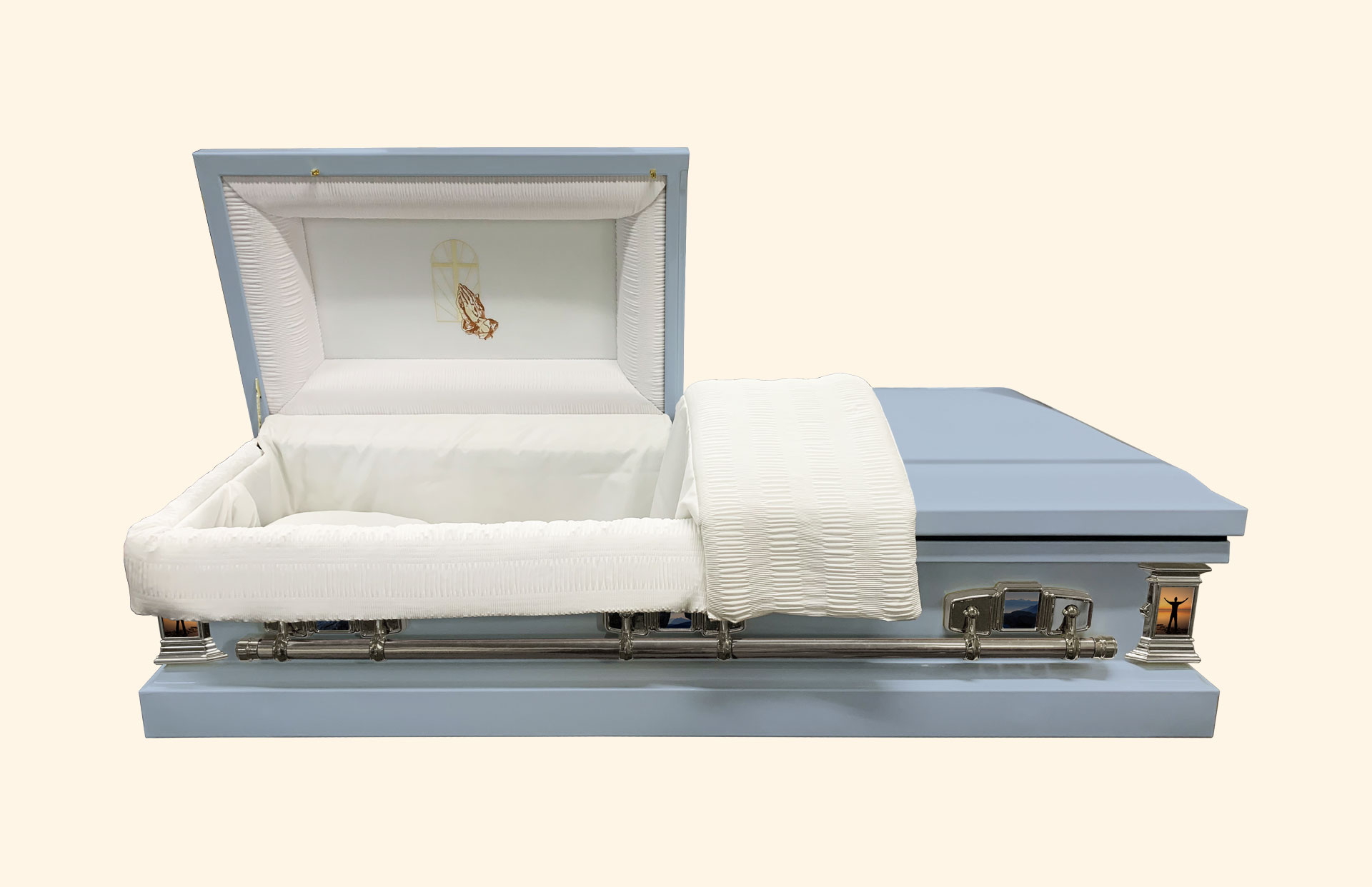 Devotion Baby Blue American Casket standard white interior