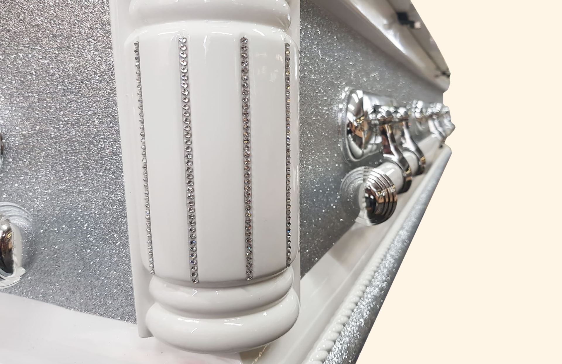 Crystal decoration can be added at an extra cost