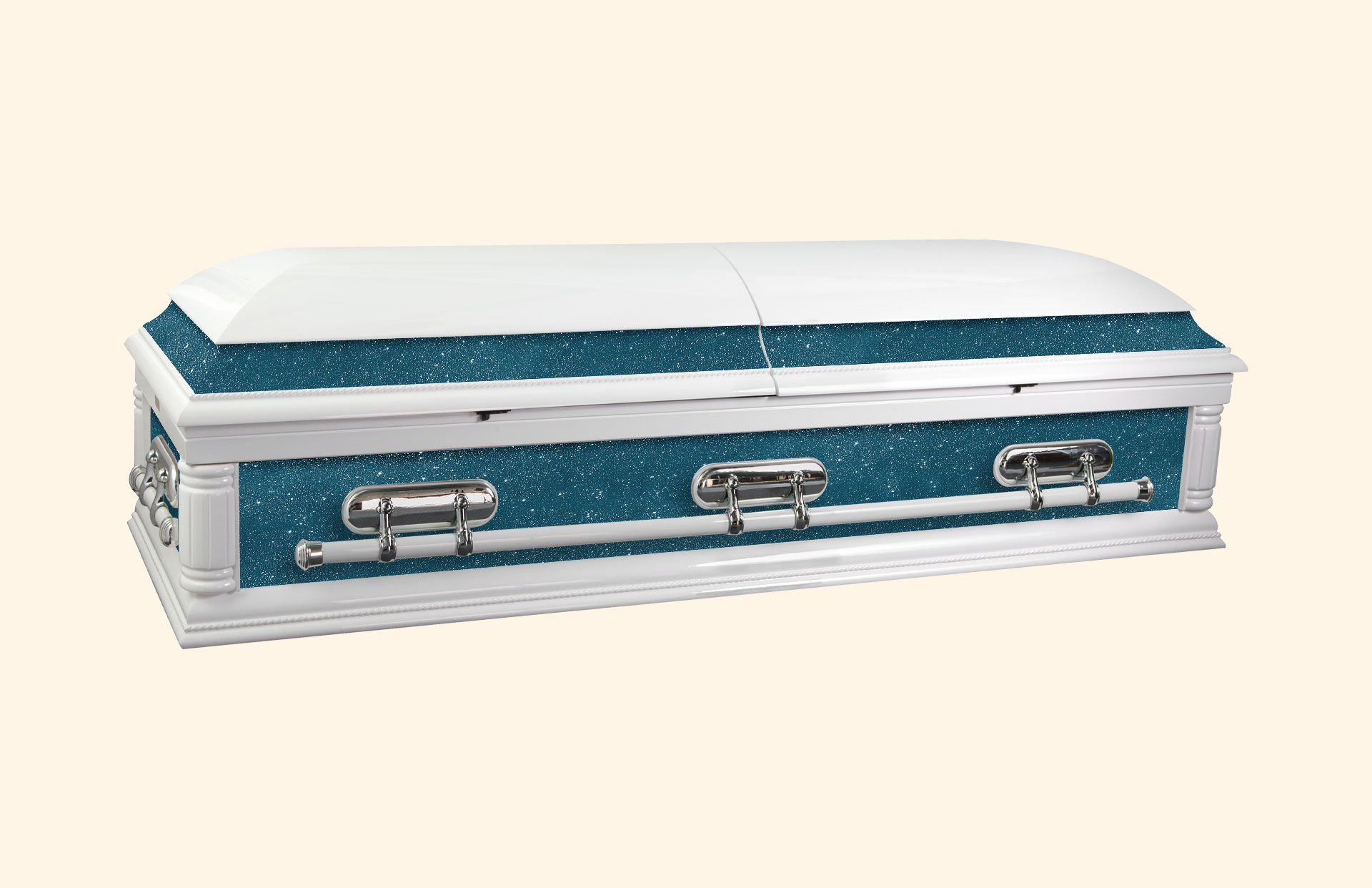 Purity American Casket with midnight blue glitter