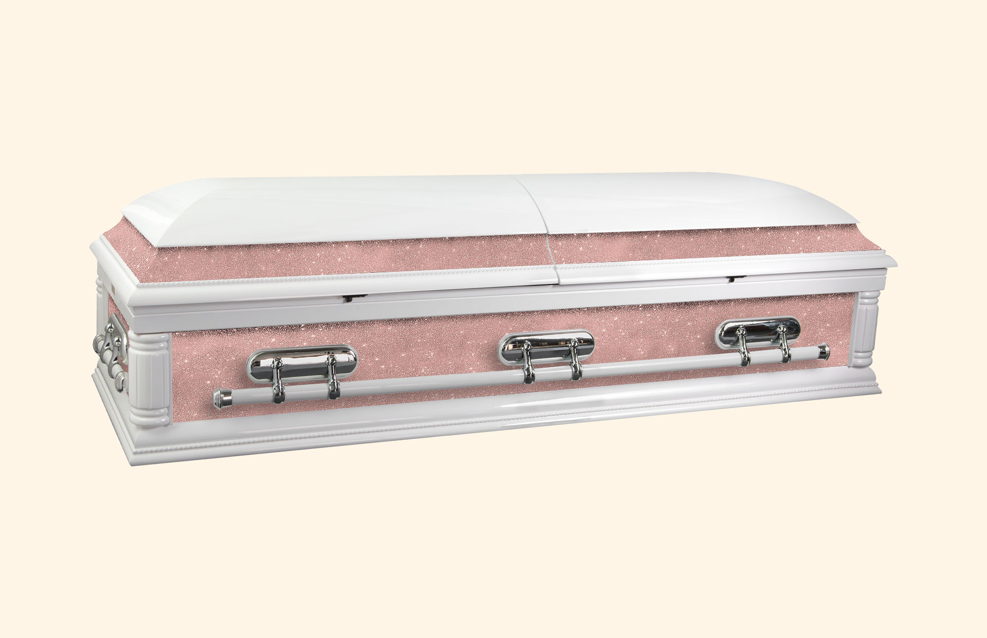 Purity American Casket with rose gold glitter
