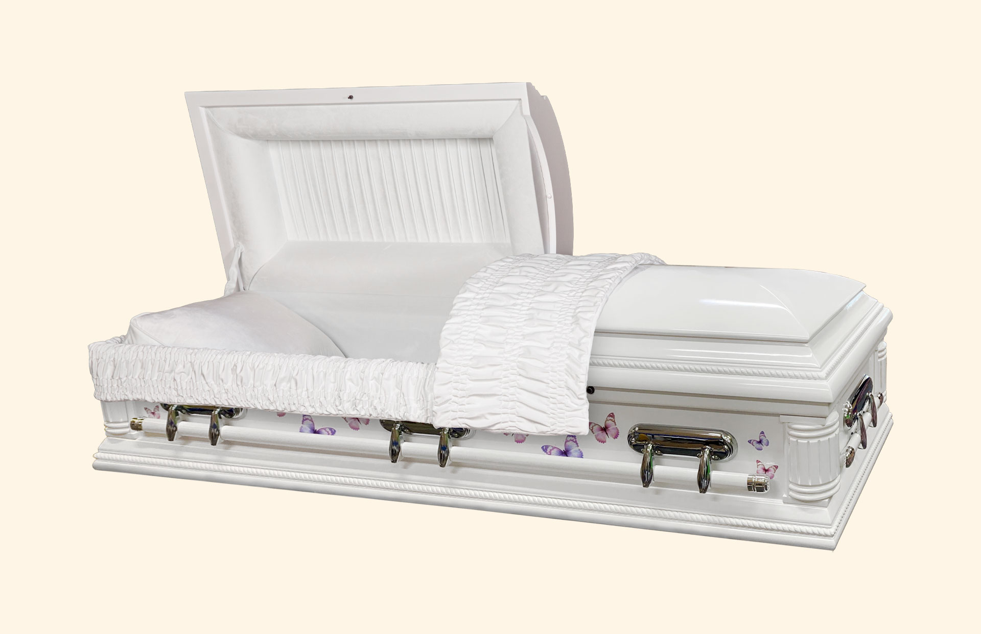 Purity Angel Wings American wooden casket standard interior