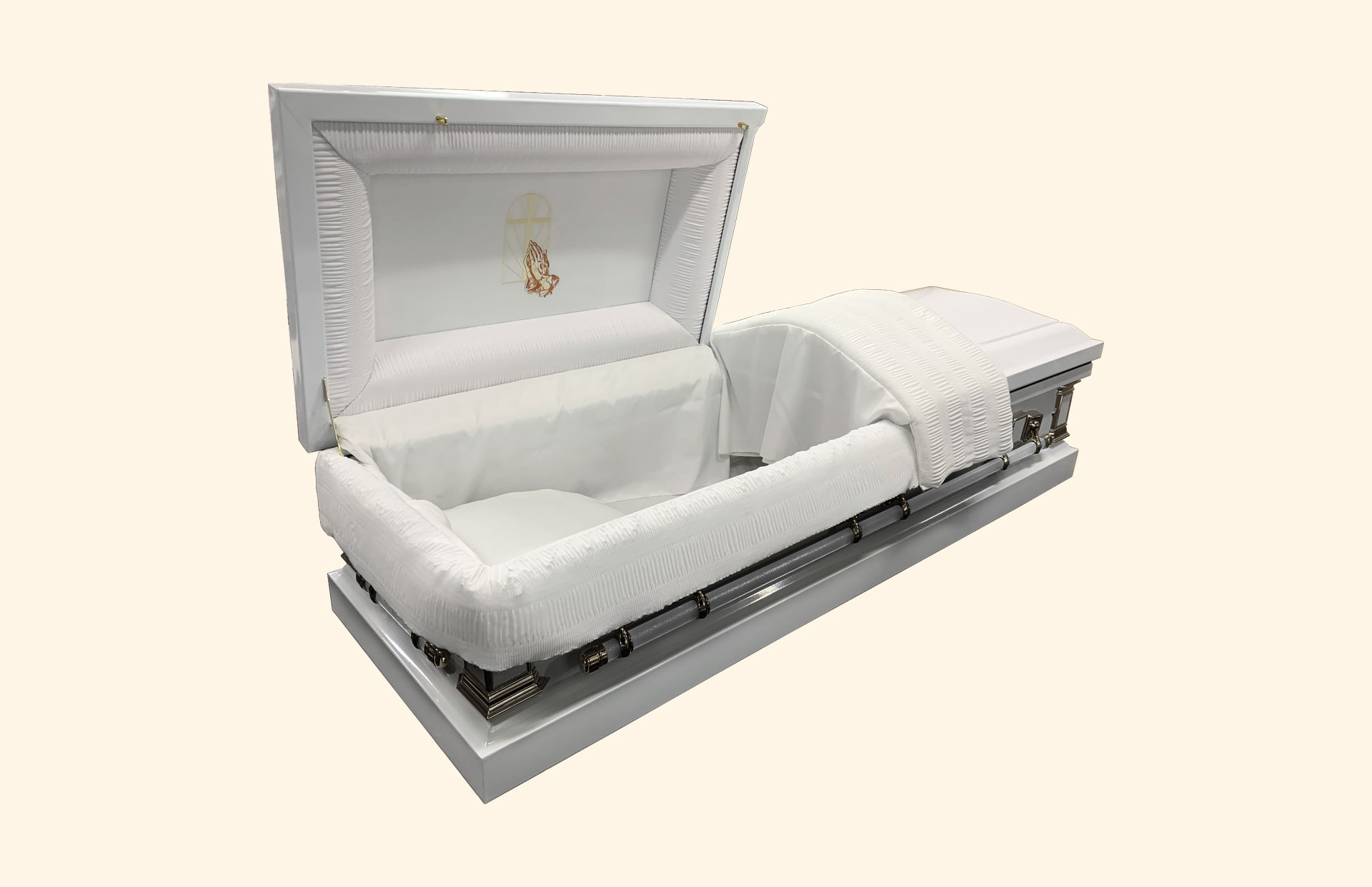 Devotion White and Silver American Casket standard white interior