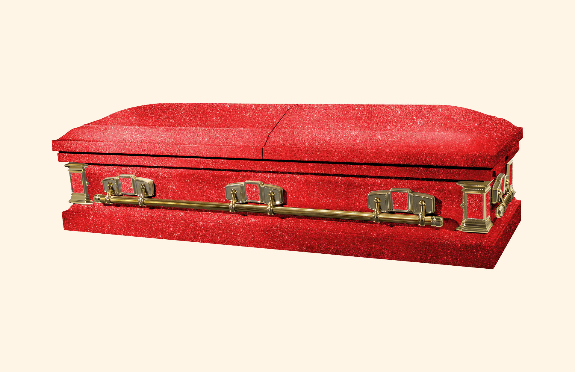 Devotion Glitter Red with gold handles