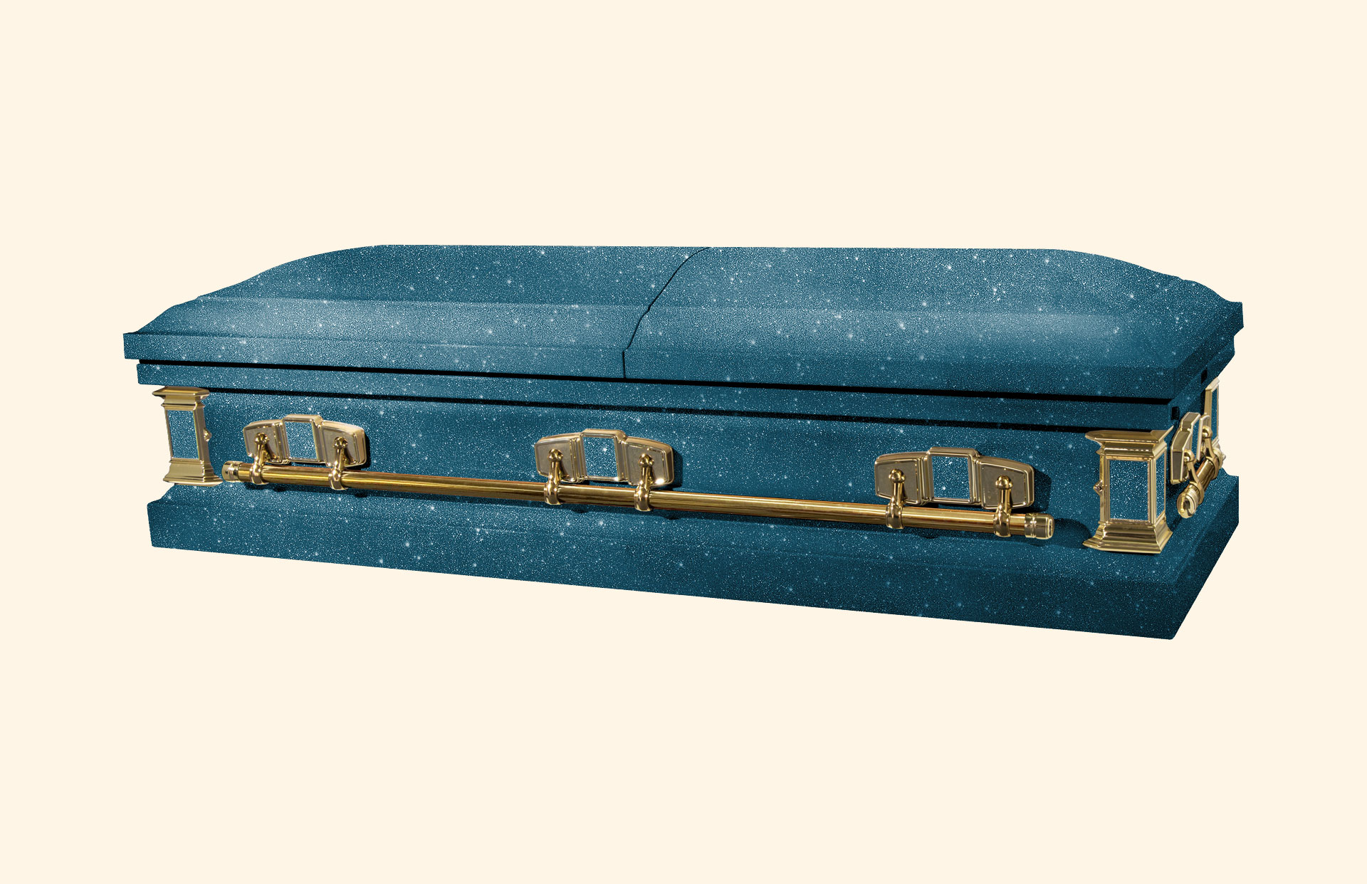 Devotion Glitter Midnight Blue with gold handles