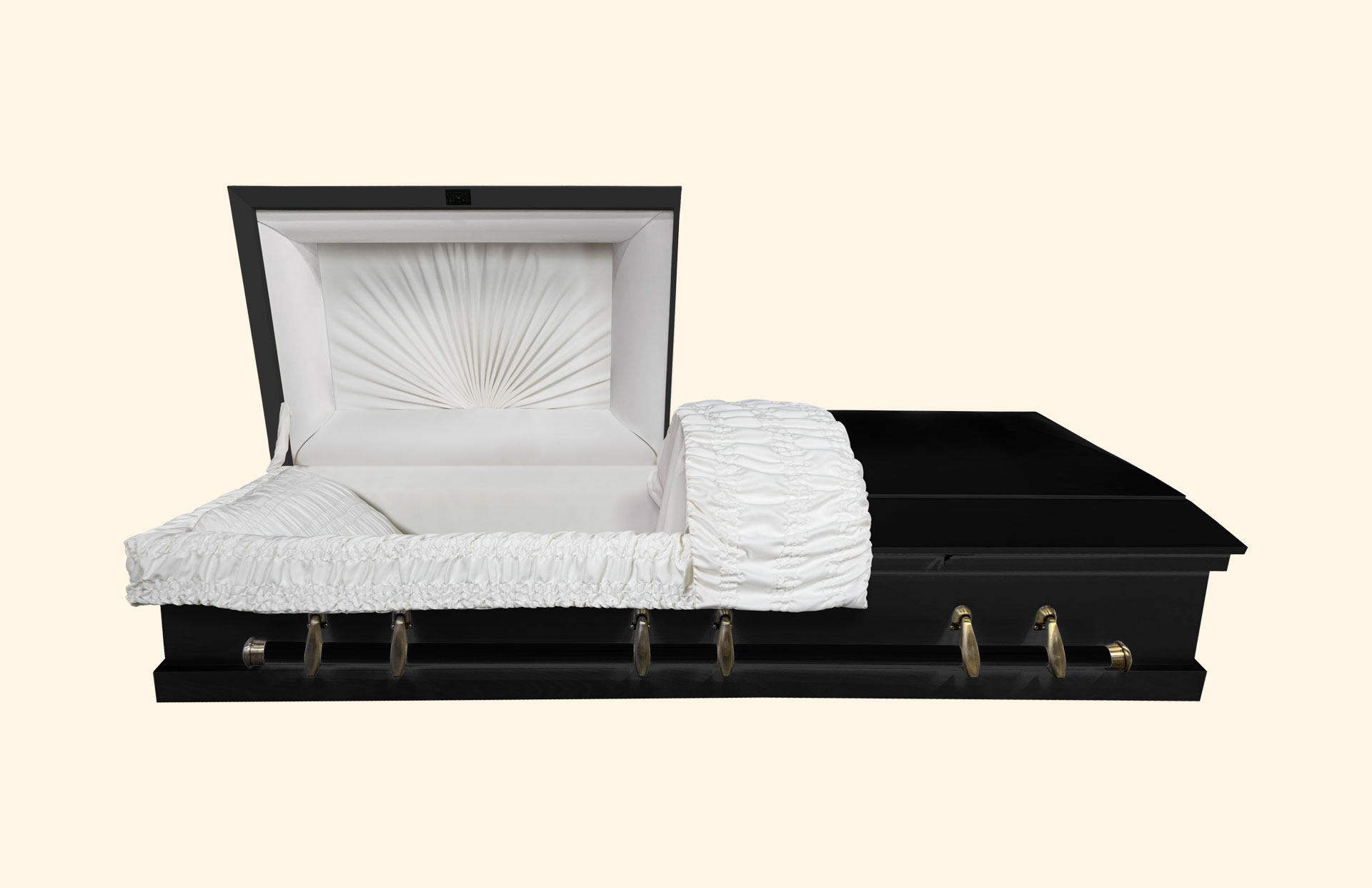 Alaska Black American wooden casket standard interior