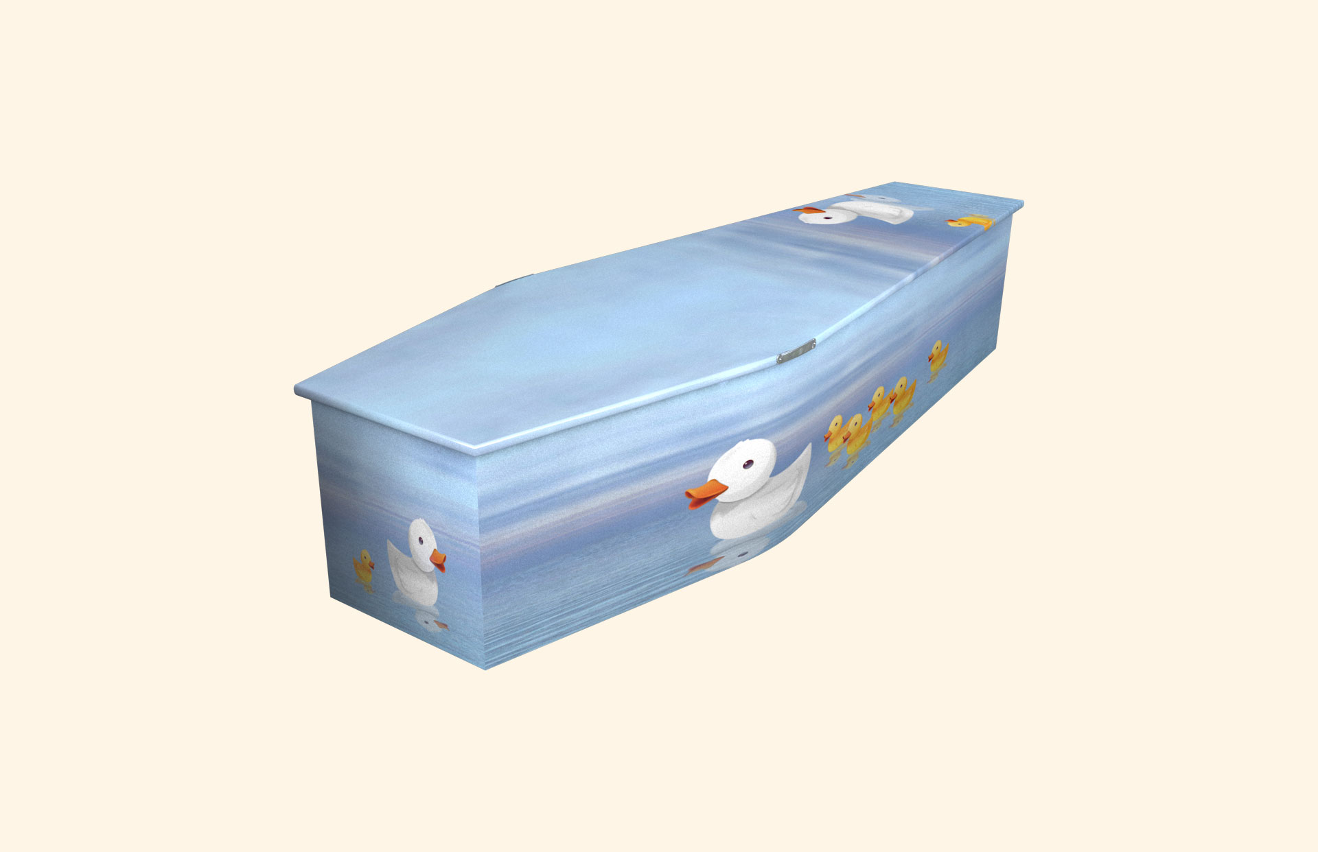 Ducklings design on a child coffin