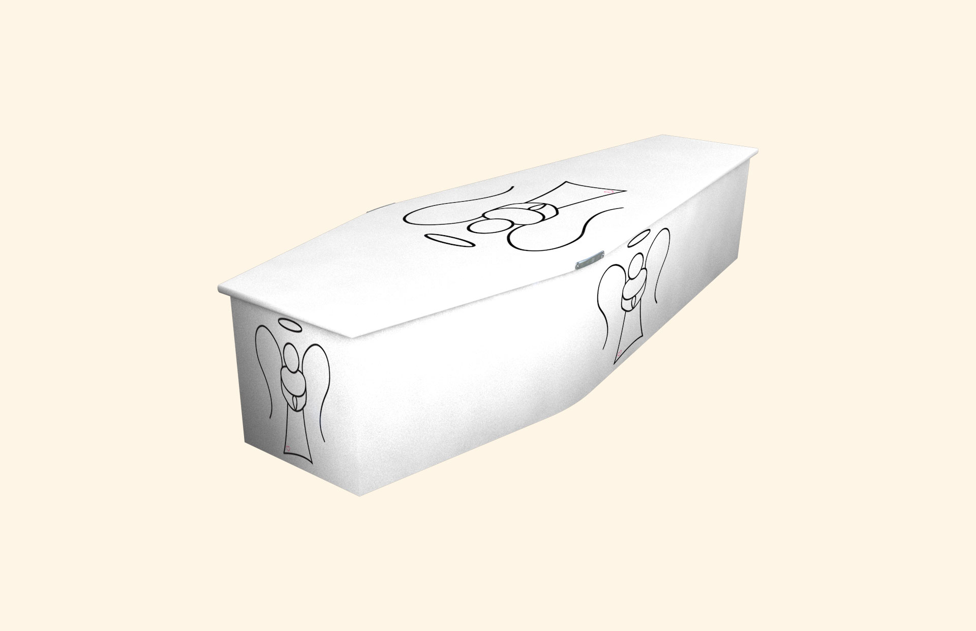 Jay's Angel design on a wooden casket child