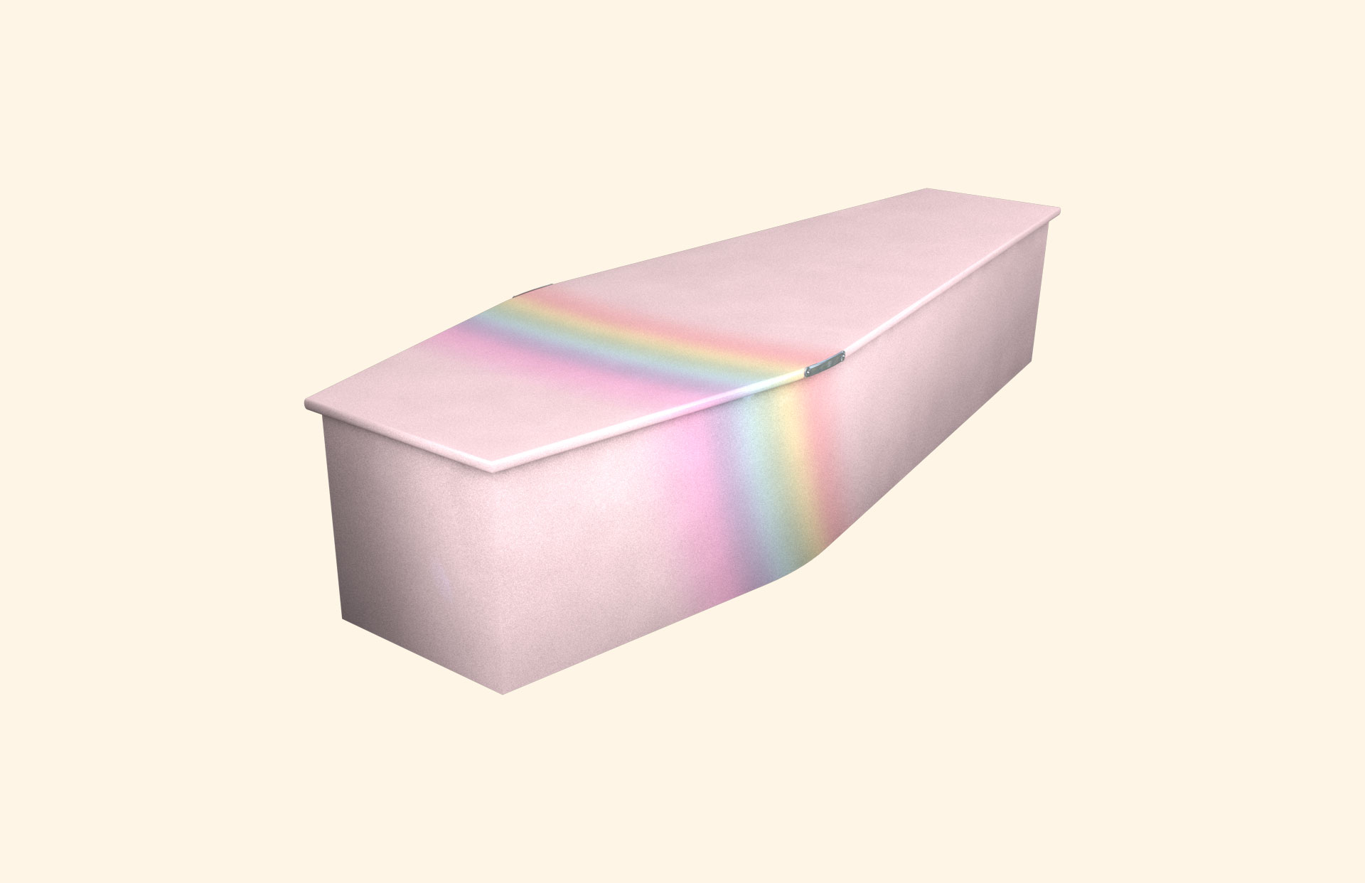 Rainbow on Pink child coffin