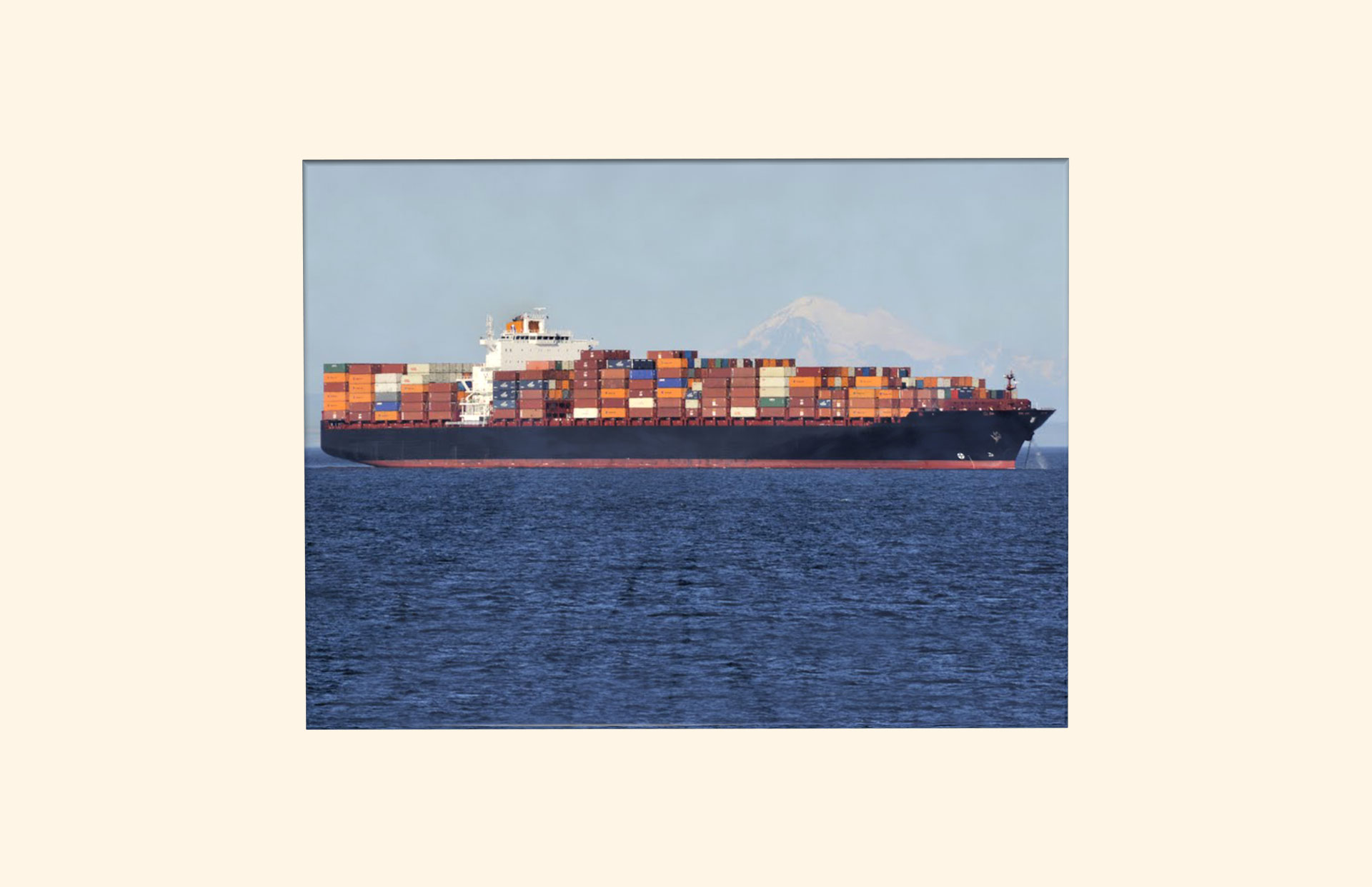 Container Ship adult ashes casket top view