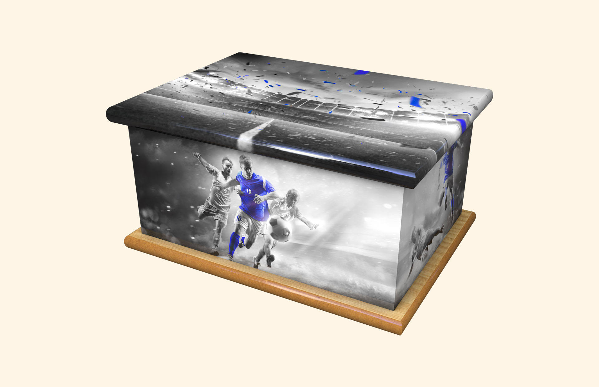 Standing Out blue t-shirt adult ashes casket