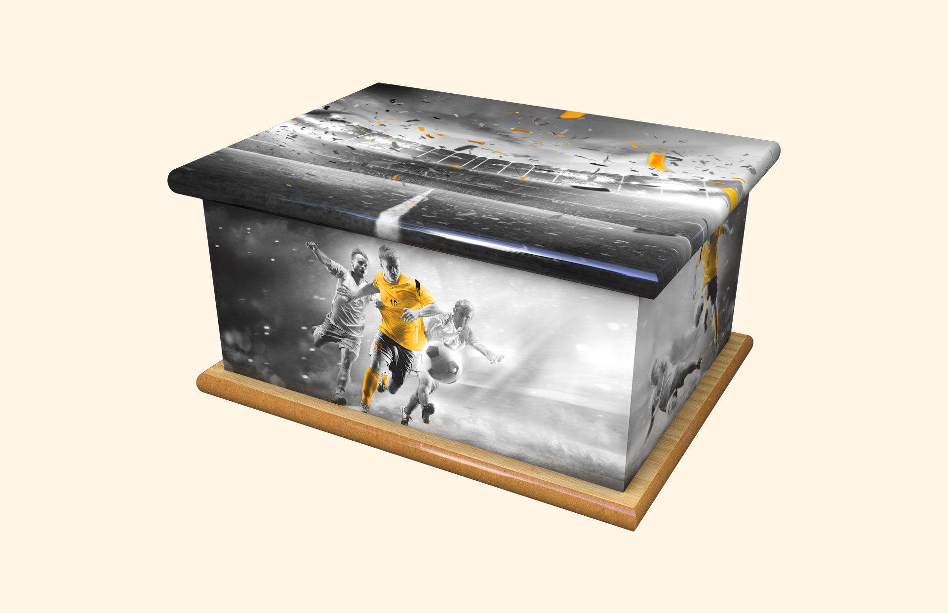 Standing Out yellow t-shirt adult ashes casket