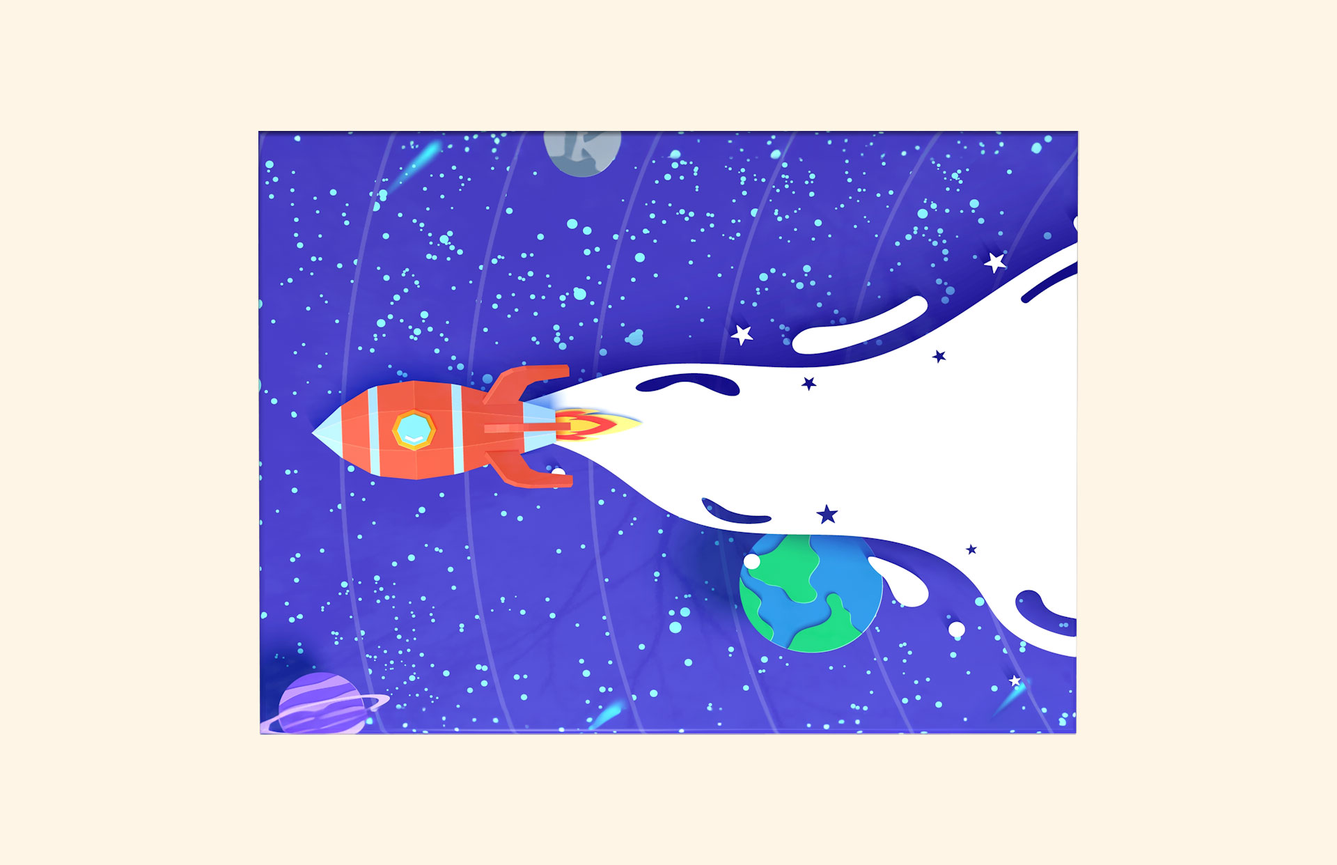 Blast Off child ashes casket top view