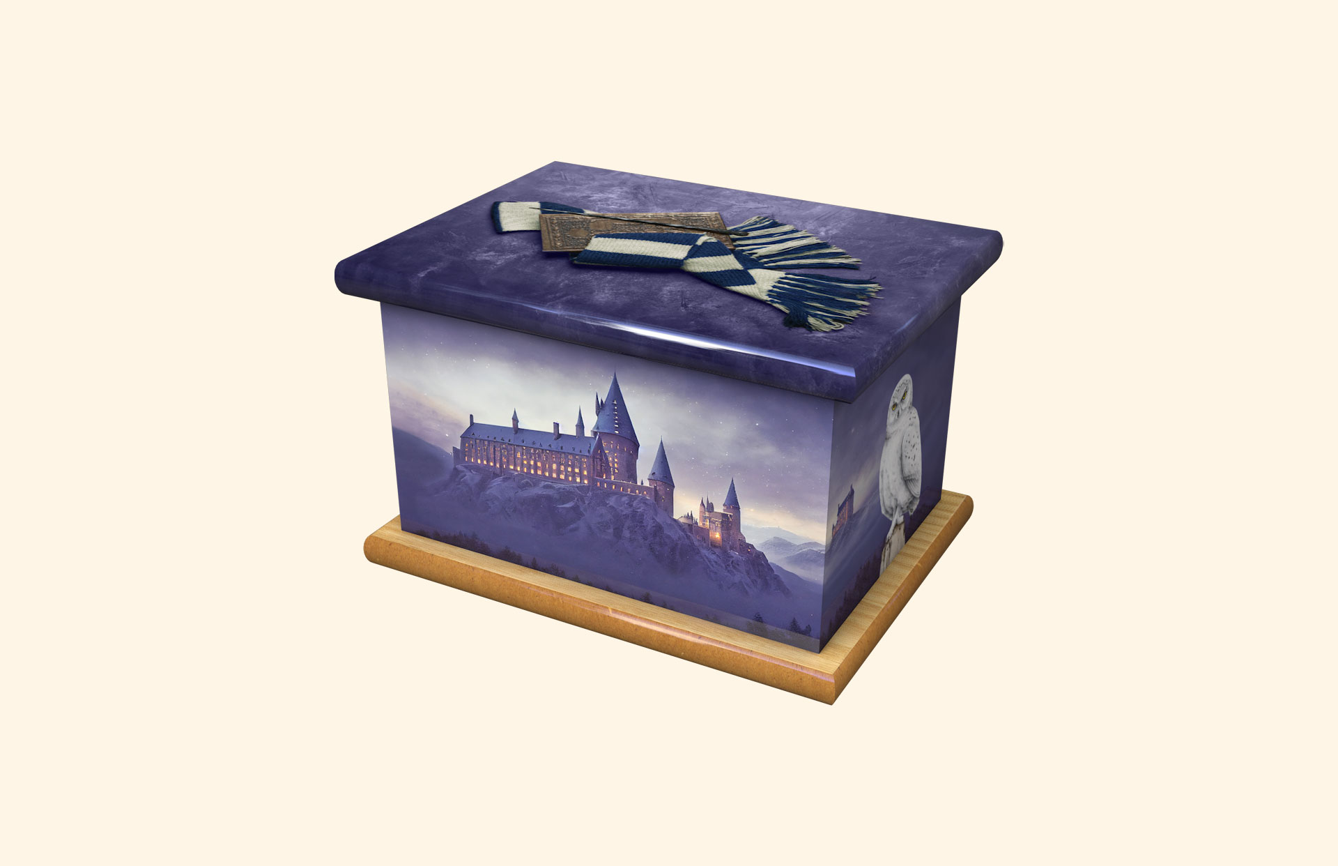 Wizard blue and white child ashes casket