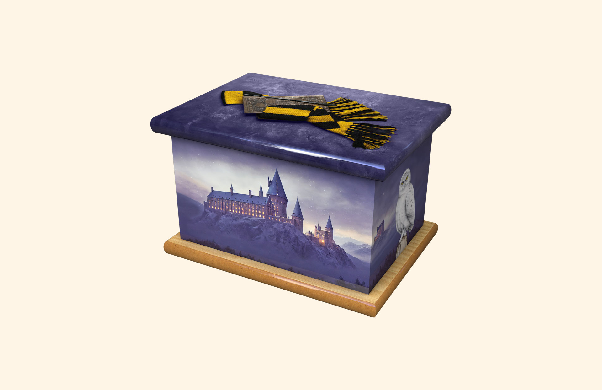 Wizard yellow and black child ashes casket