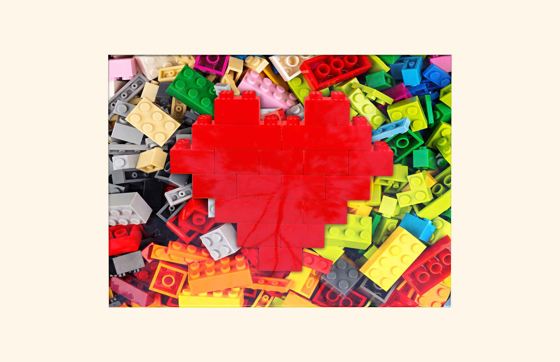 Toy Bricks child ashes casket top view