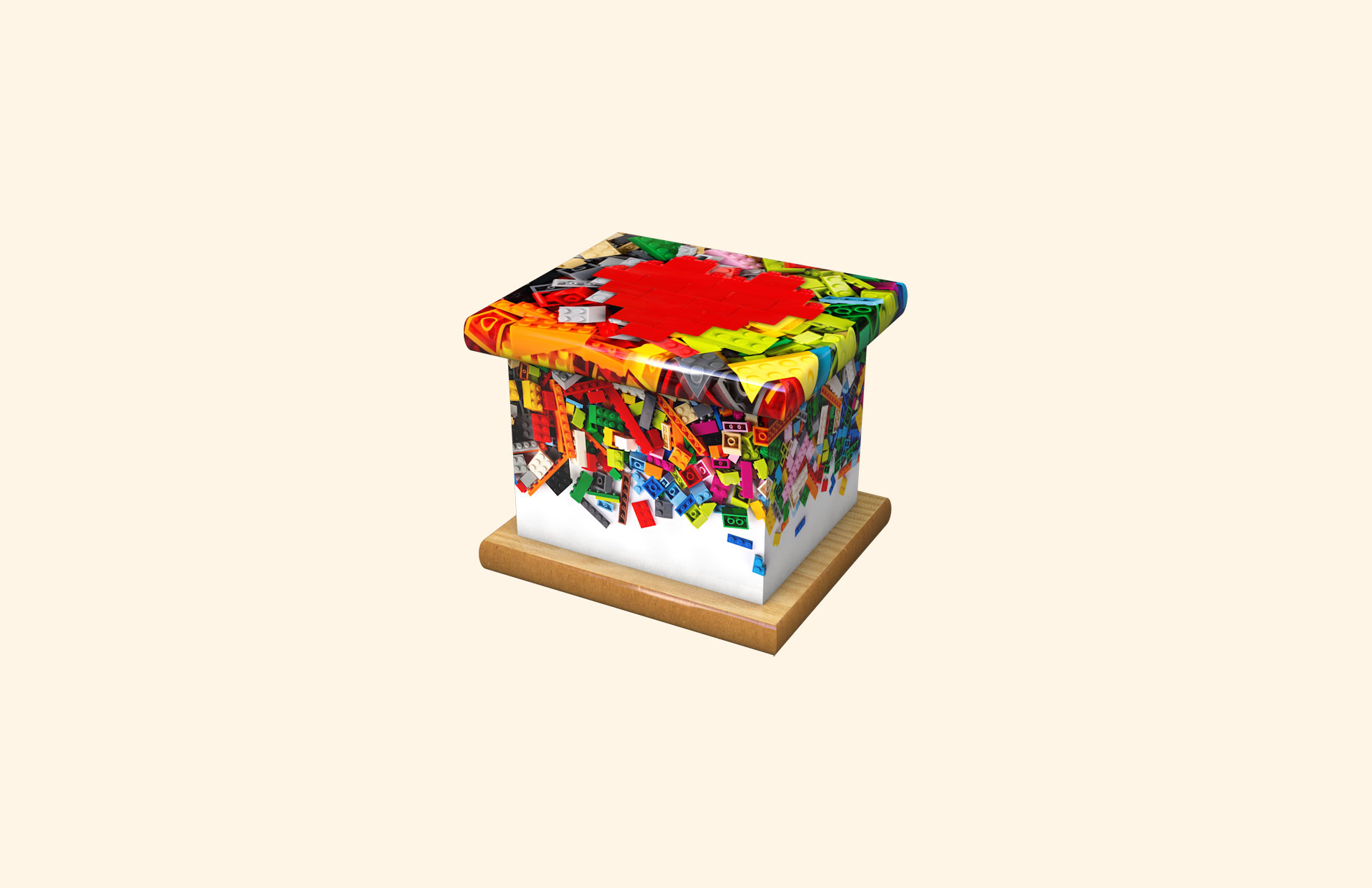 Toy Bricks infant ashes casket