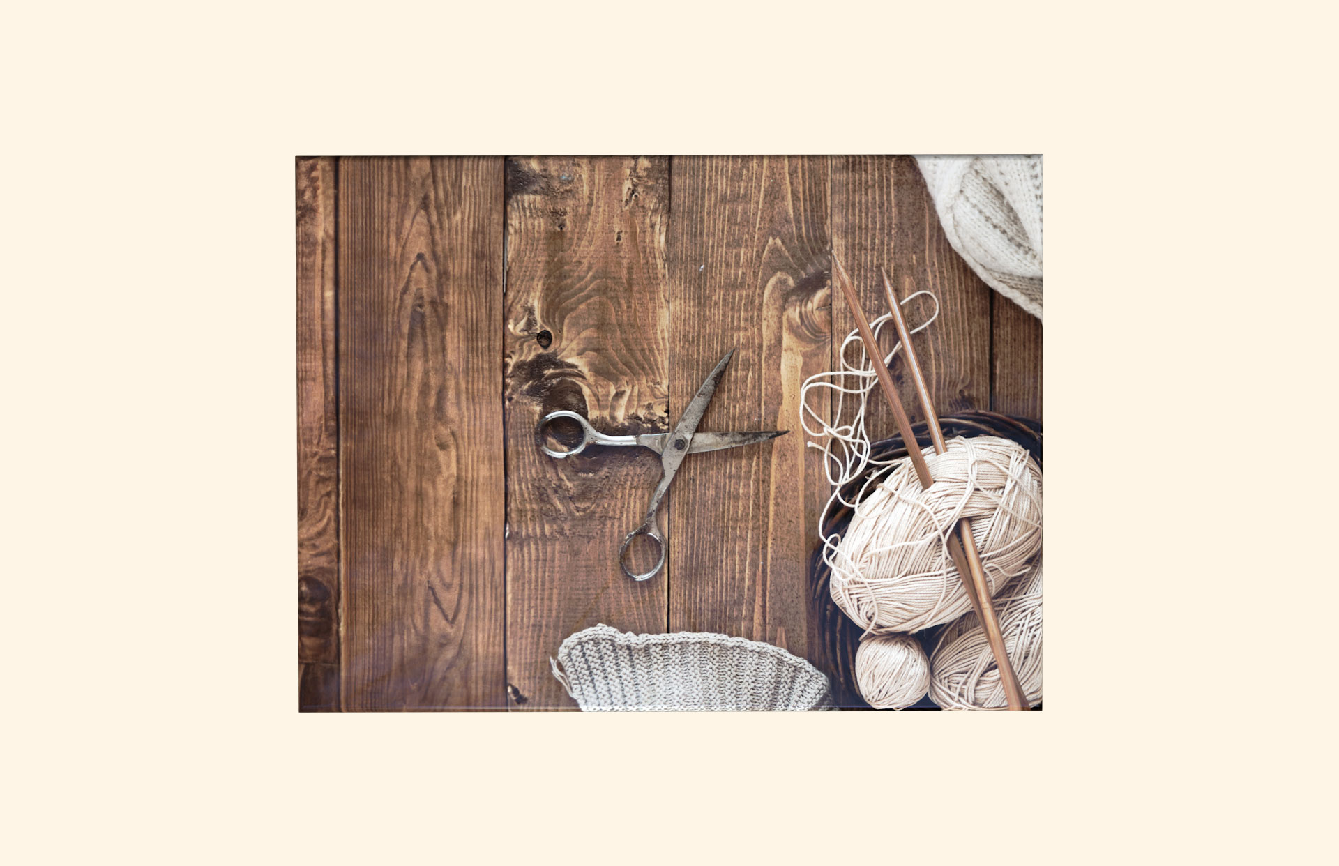 Love to Knit adult ashes casket top view