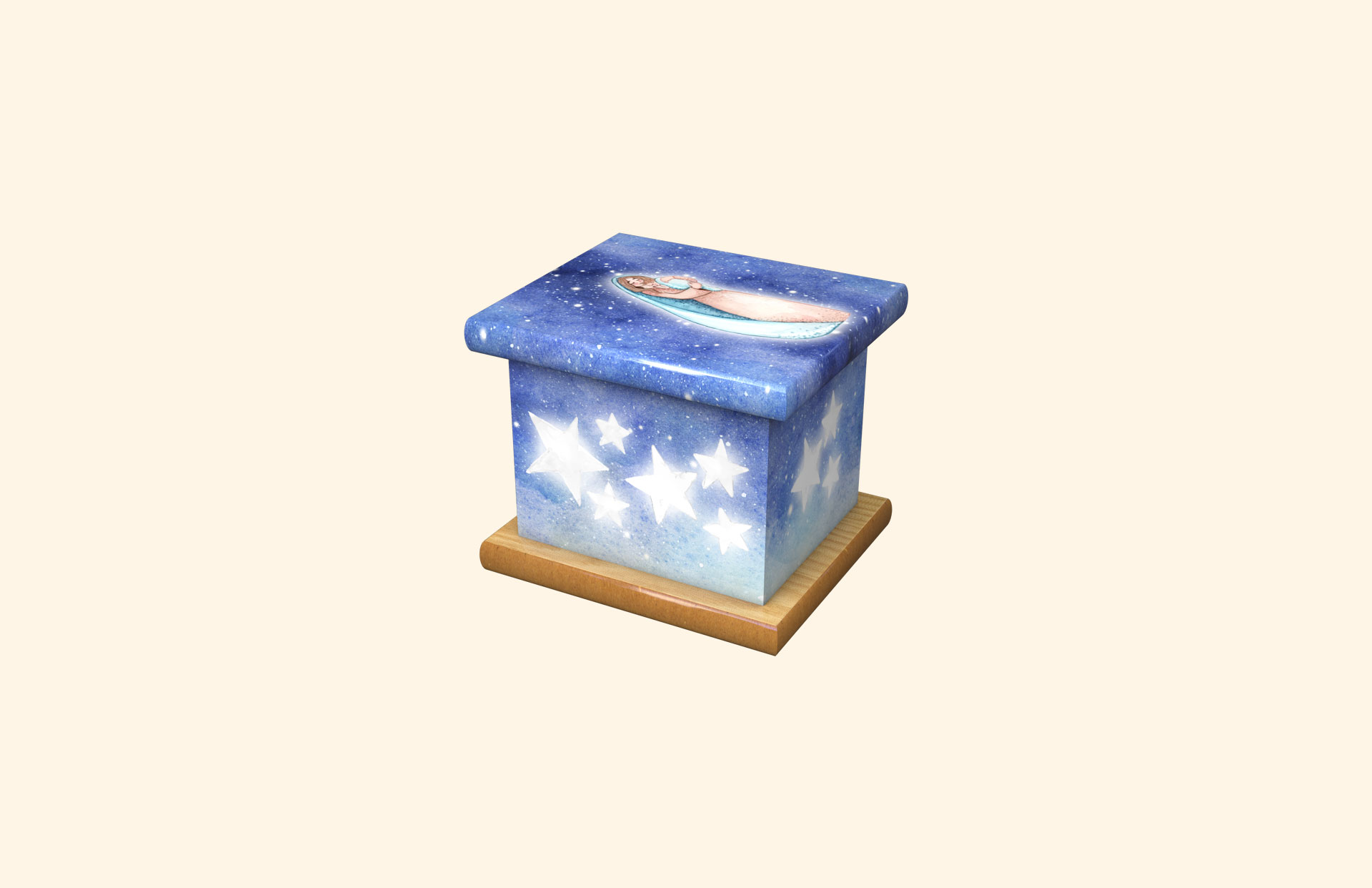 A Safe Journey infant ashes casket