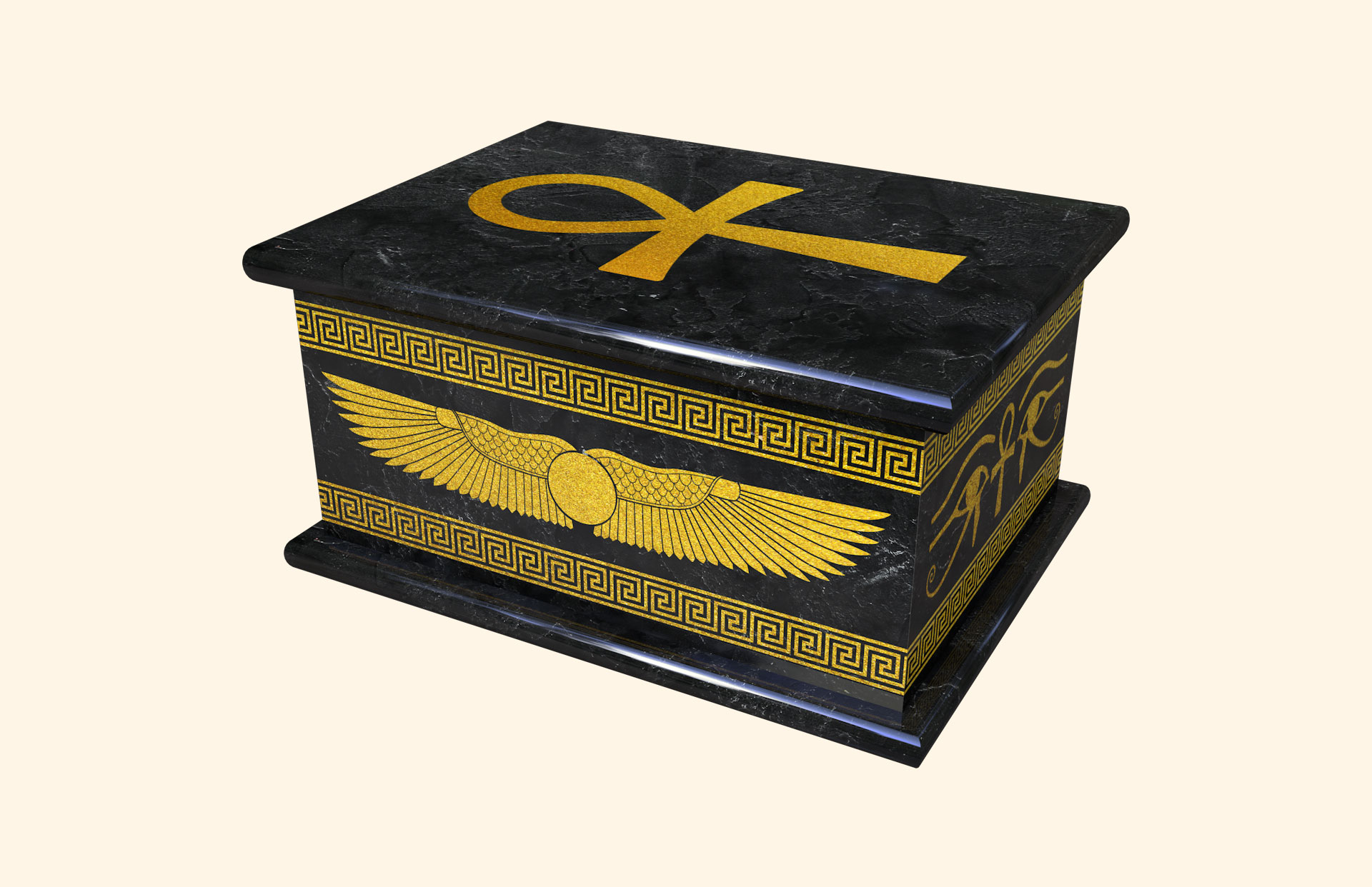 Ank adult ashes casket with wrapped base (extra cost)