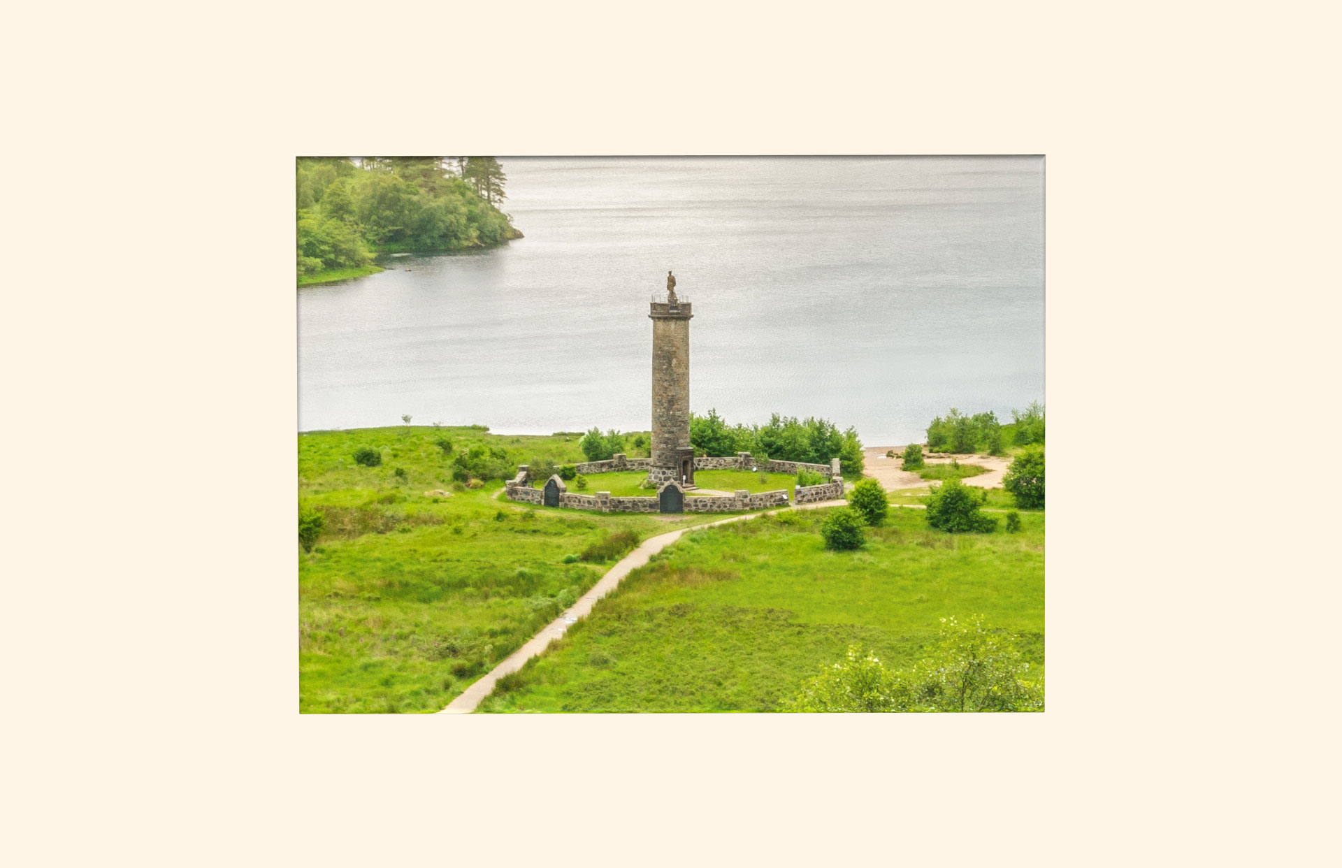 Glenfinnan Monument adult ashes casket top view