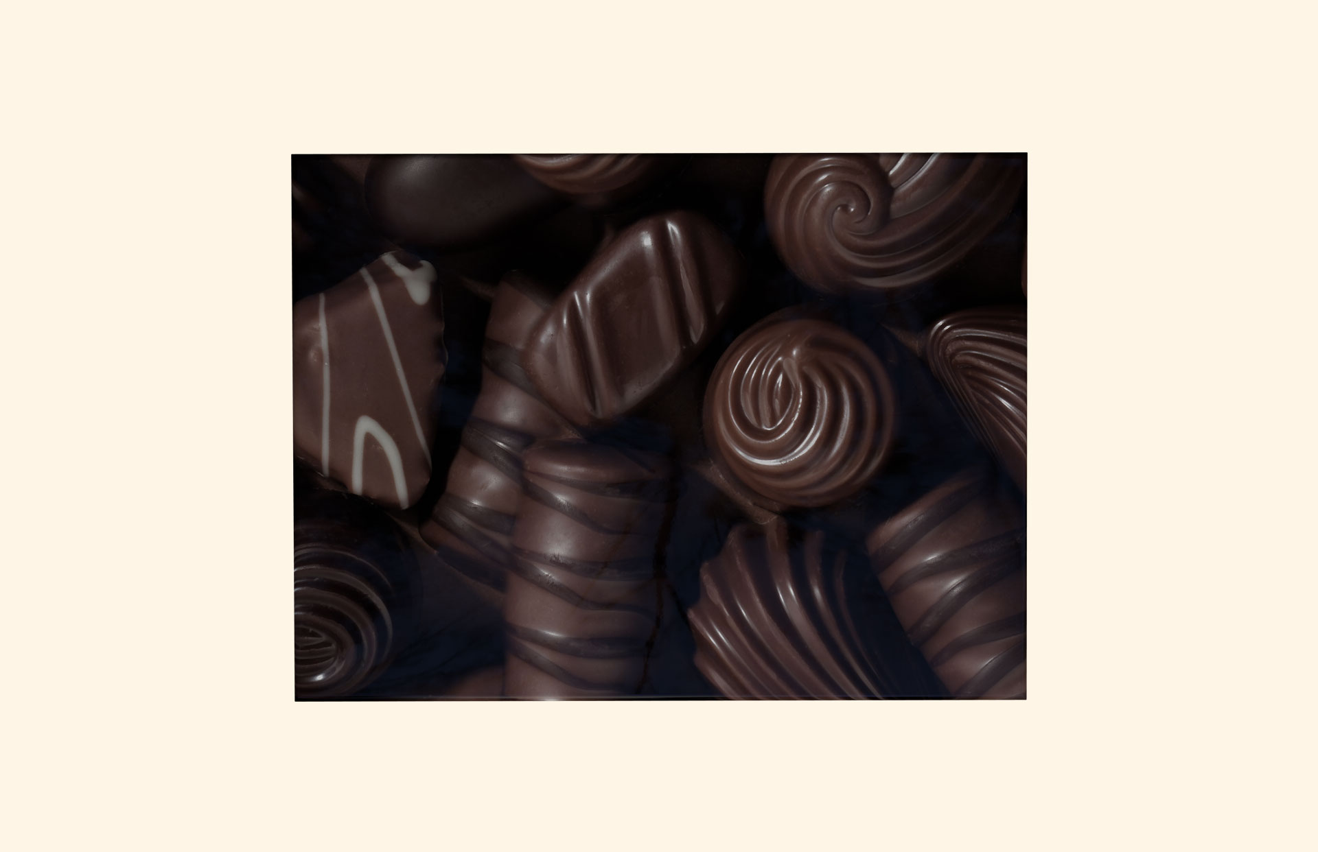 Love Chocolate adult ashes casket top view