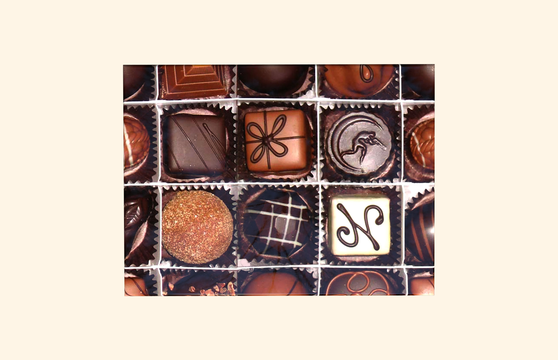 Chocoholic adult ashes casket top view