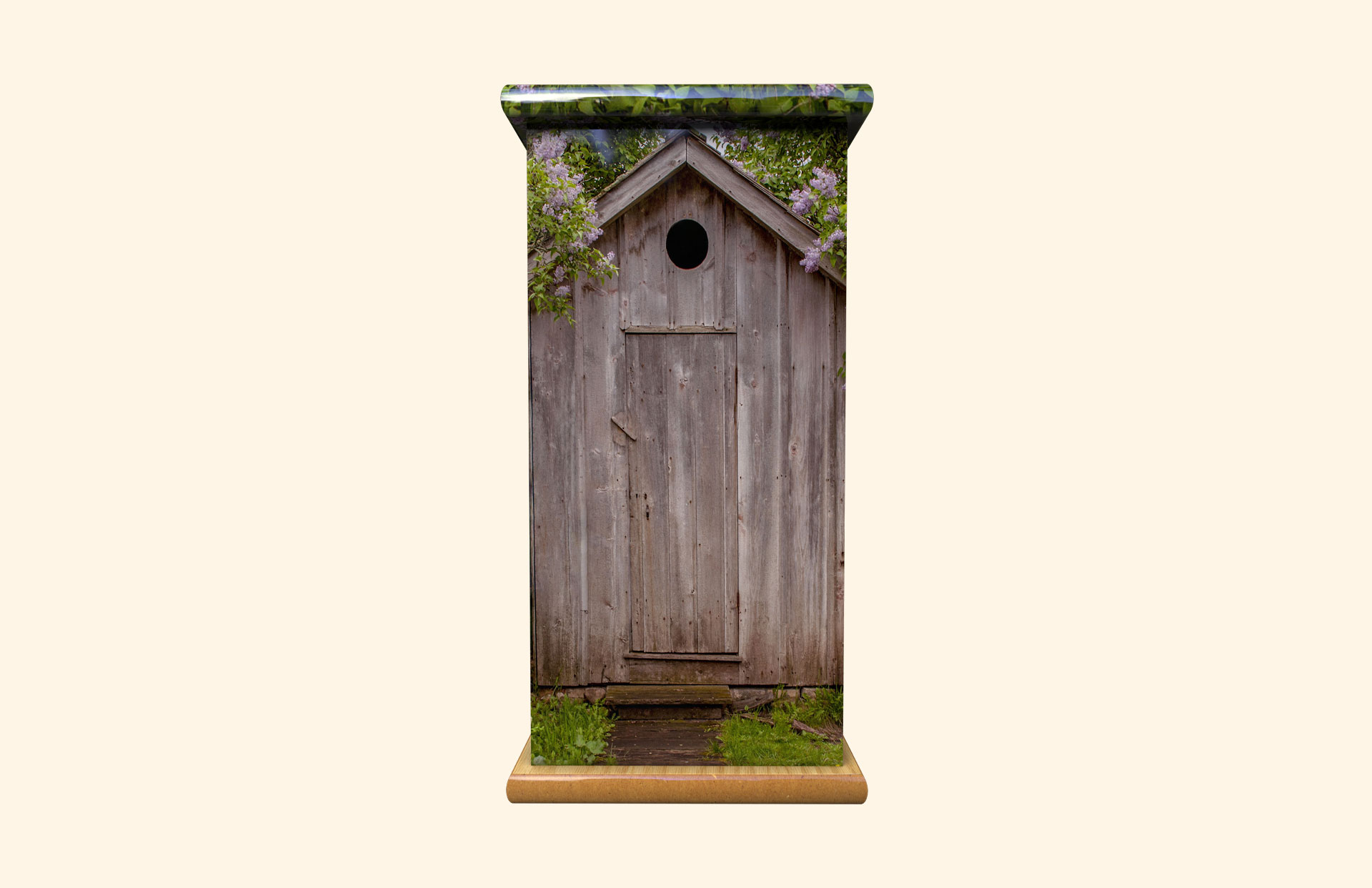 Garden Shed tall adult ashes casket front view