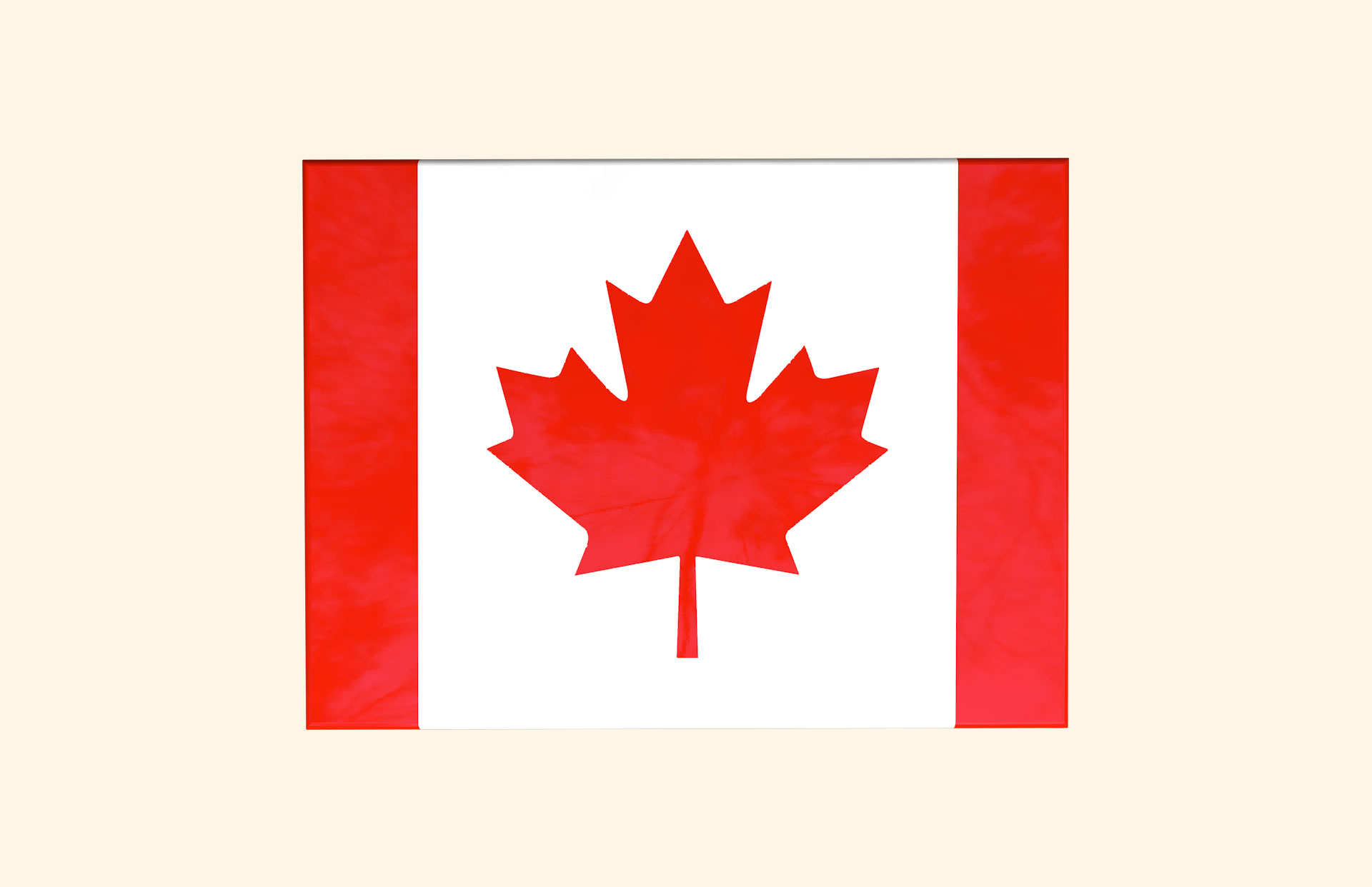 Canadian Flag adult ashes casket top view