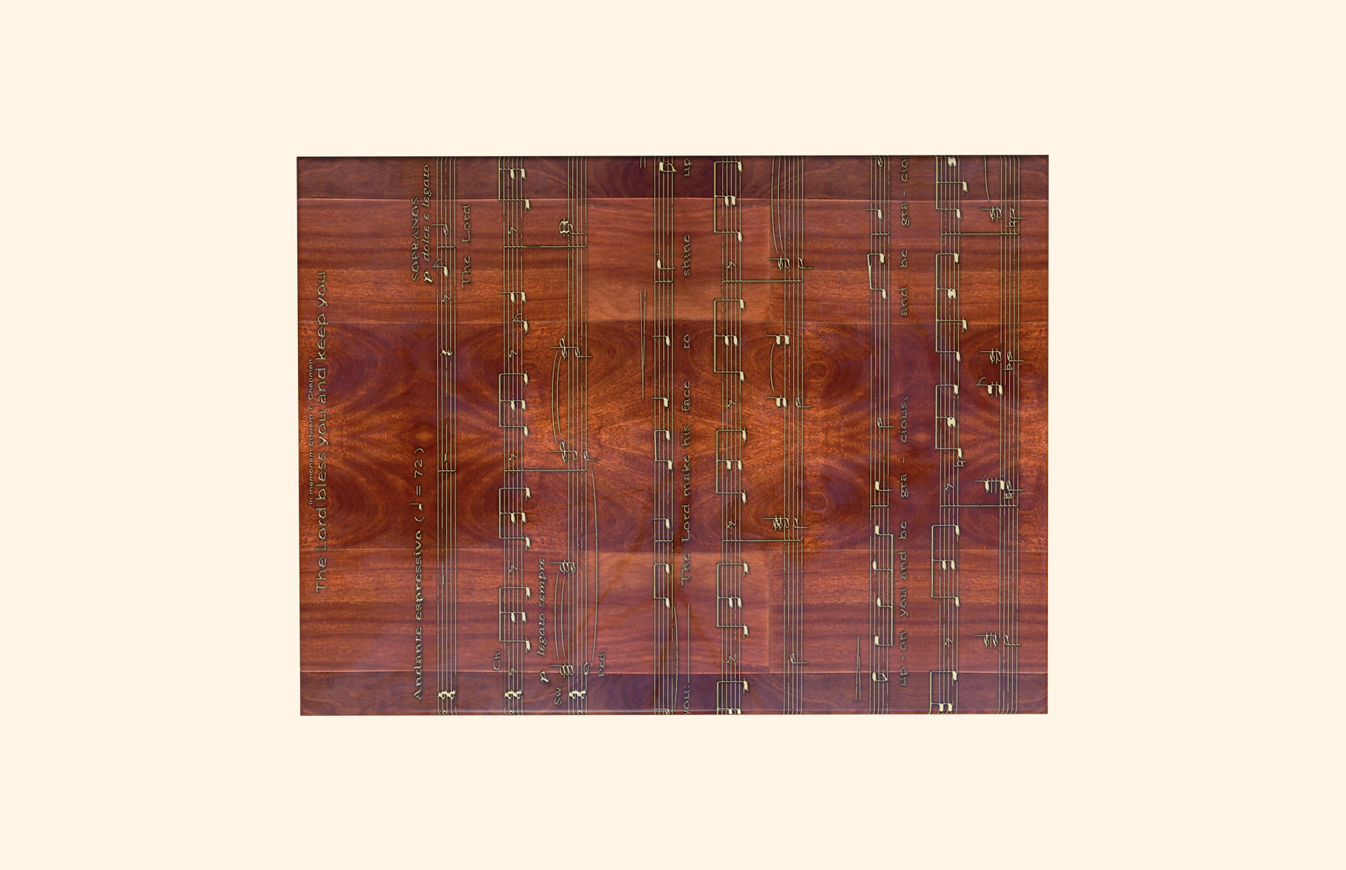 Lord Bless You adult ashes casket top view
