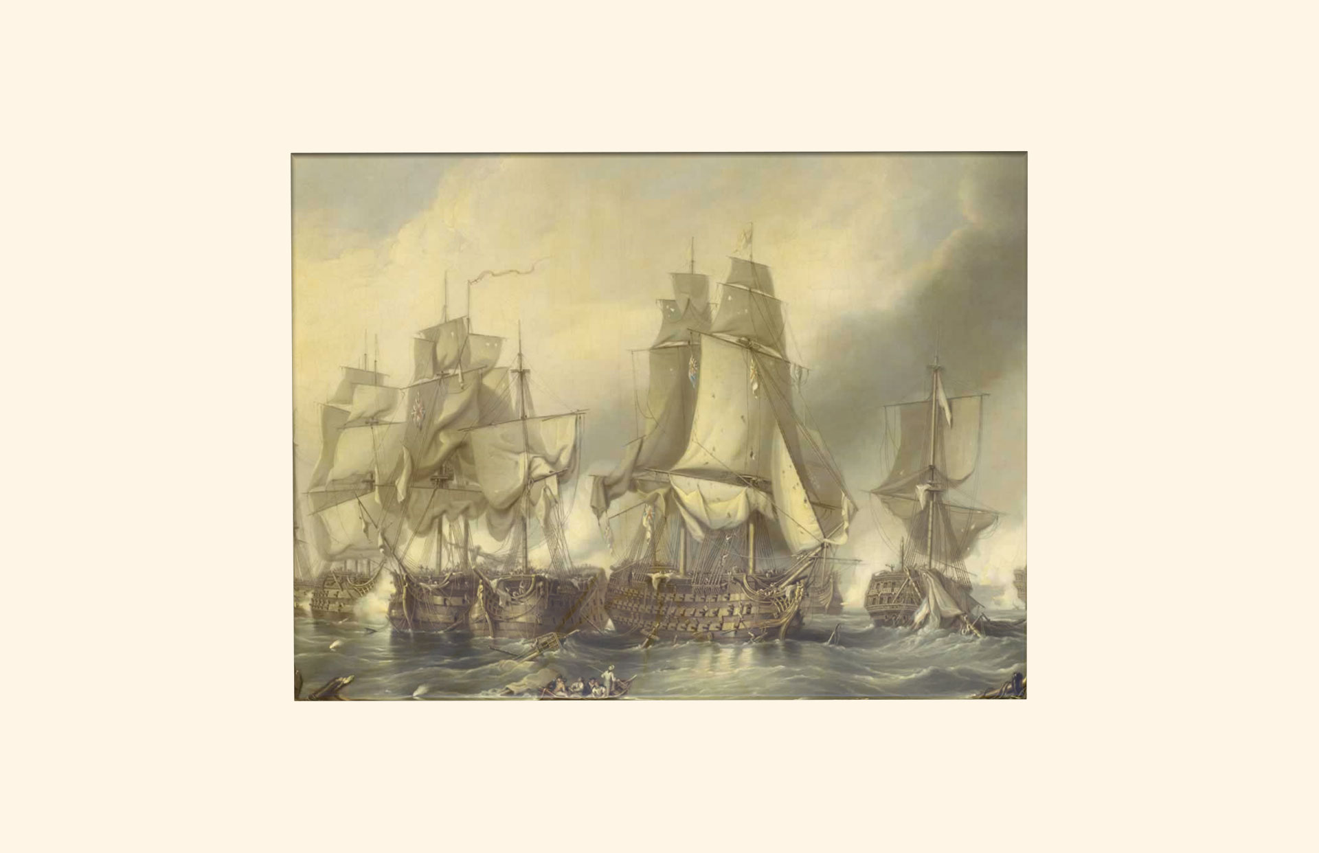 Battle of Trafalgar adult ashes casket top view