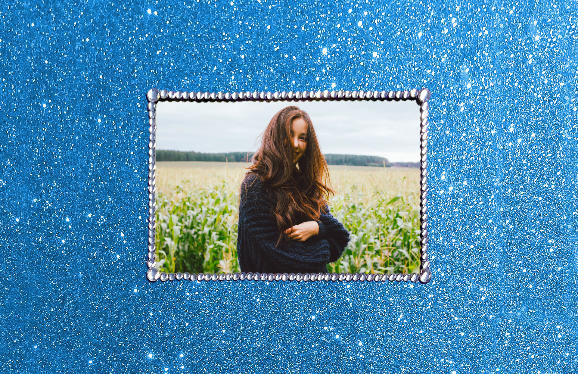 Personalised picture decorated with crystals