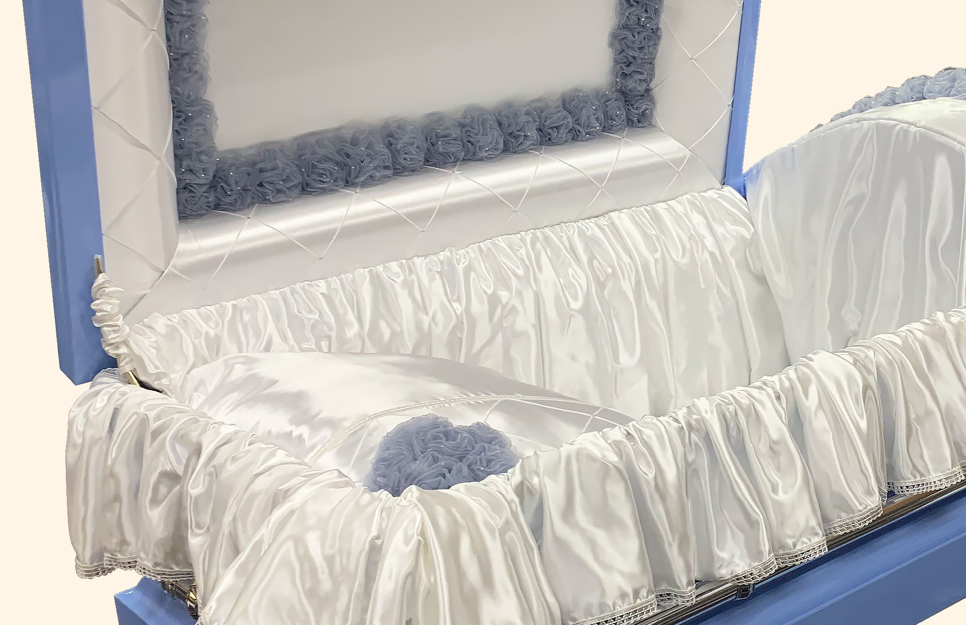 Duchess Interior in white and silver inside detail