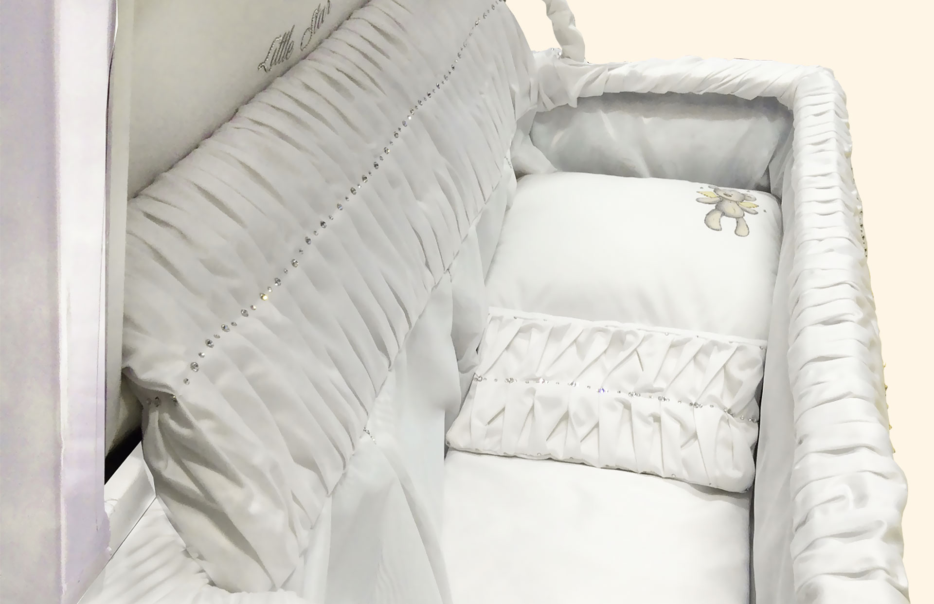 The Crystal white interior in detail
