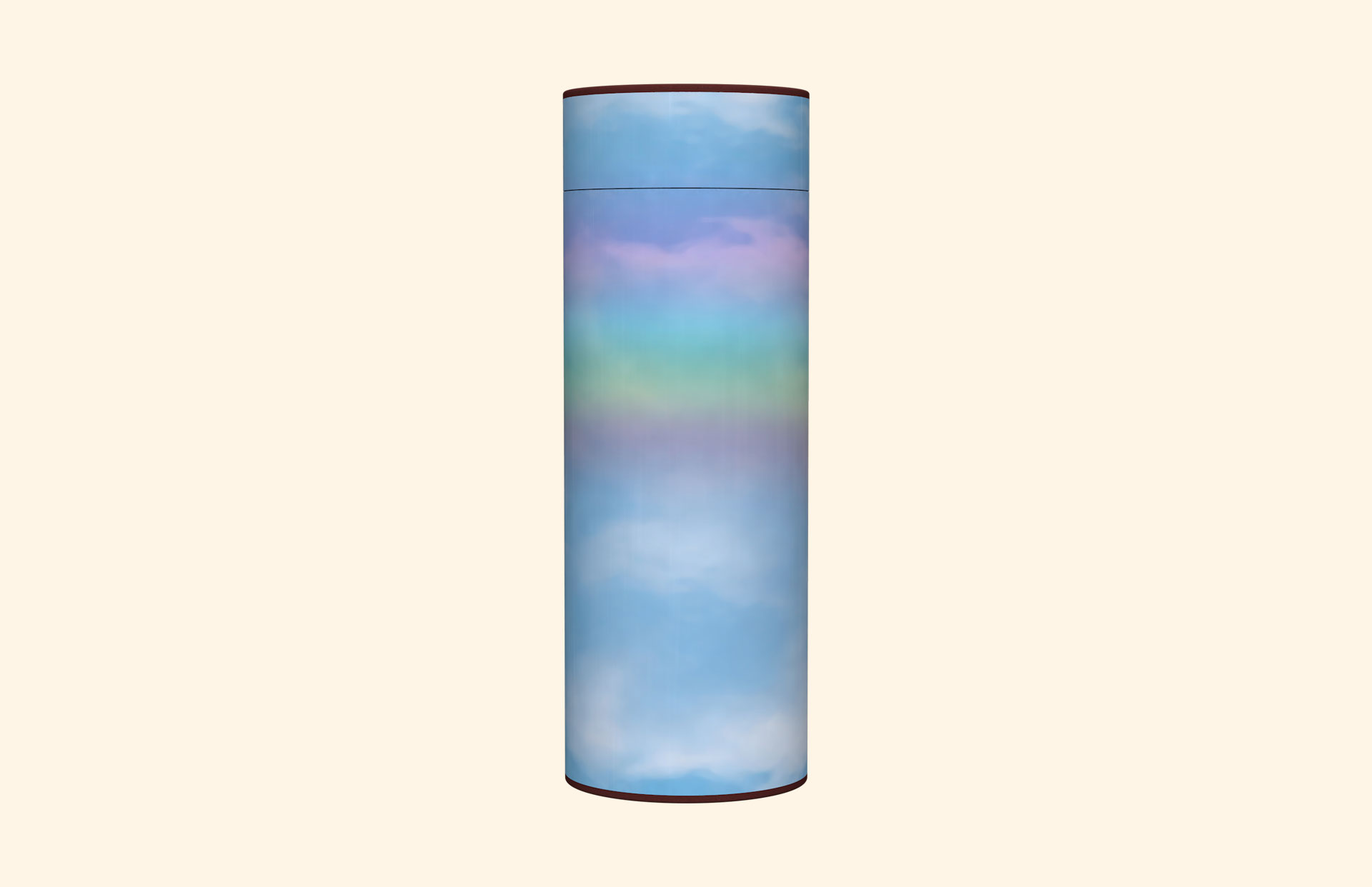 Fluffy Blue Rainbow scatter tube front view