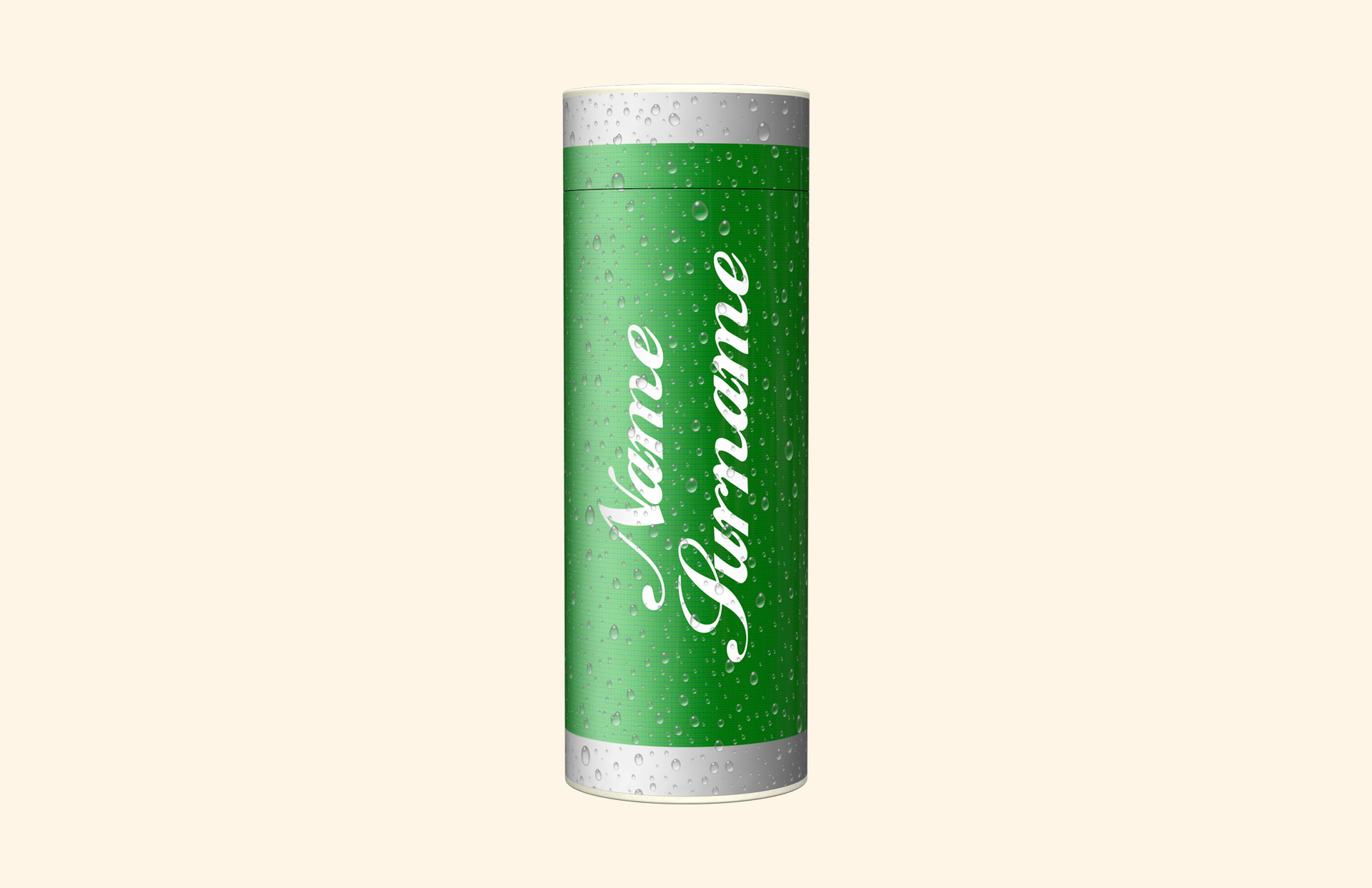 Can of Beer scatter tube front view