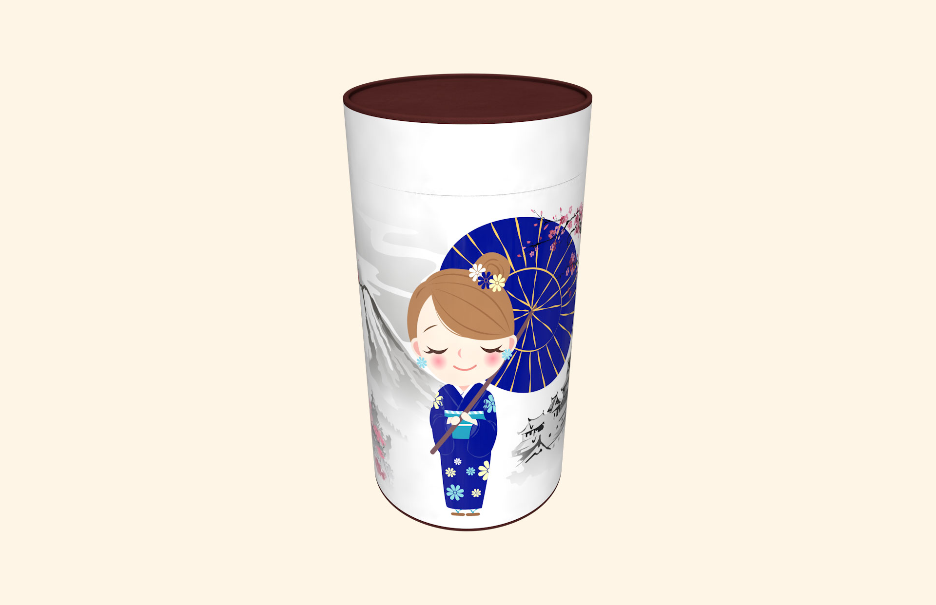 Our Little Blossom royal blue kimono child scatter tube
