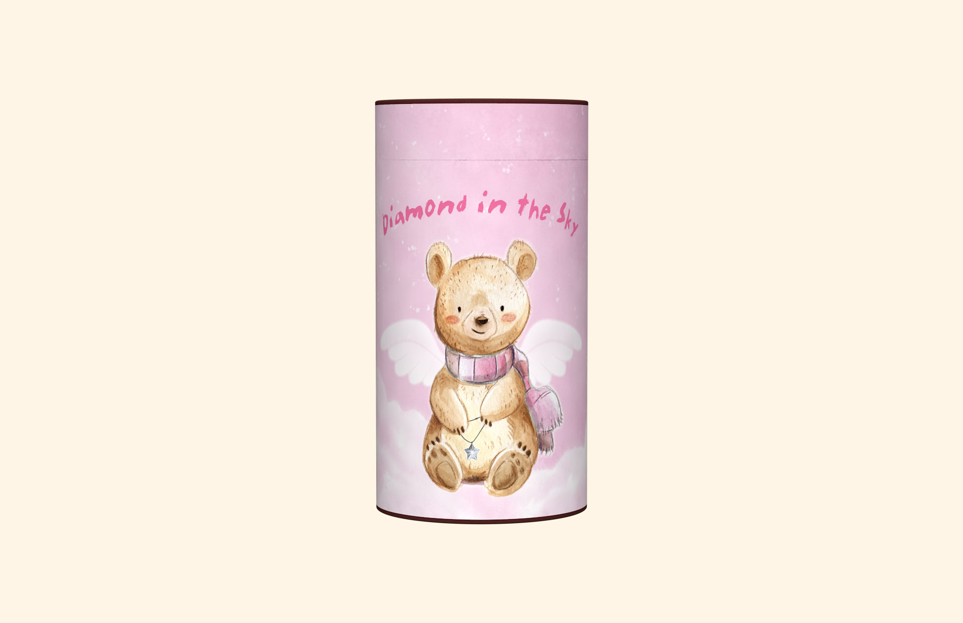 Diamond in the Sky Pink child scatter tube front view