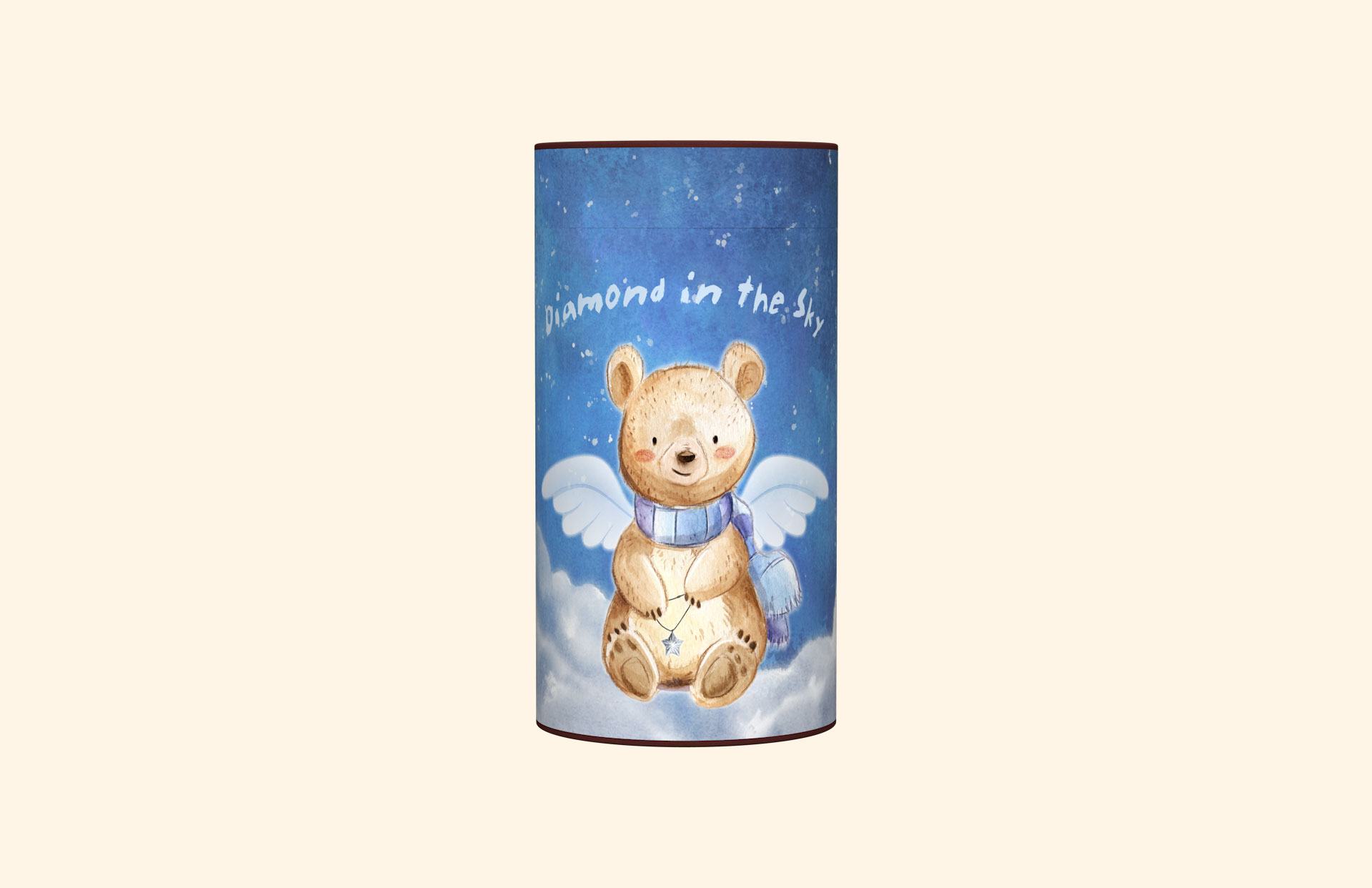 Diamond in the Sky Blue child scatter tube front view